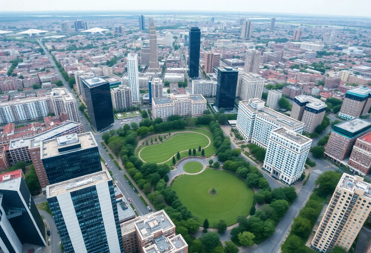 Aerial view of the proposed data center site in College Station, Texas.