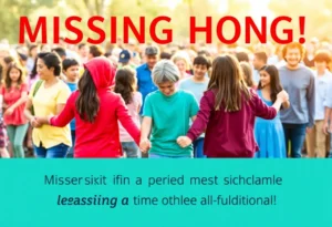 Community members coming together to support missing child search efforts.