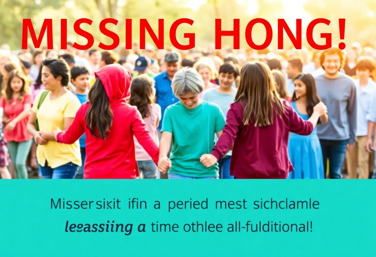 Community members coming together to support missing child search efforts.