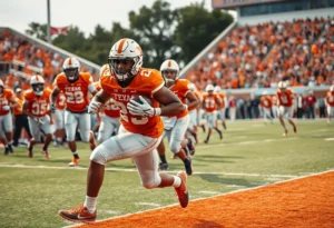 EJ Smith celebrating after scoring a touchdown