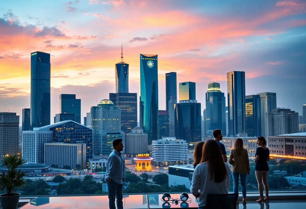 Houston Skyline and Workplace Environment