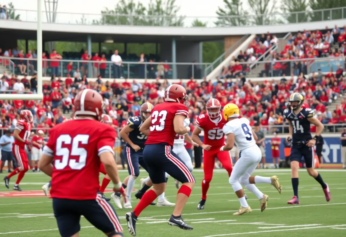 Magnolia Bulldogs football team celebrating after a game victory