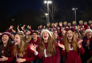 Crowd at Texas A&M Midnight Yell Practice