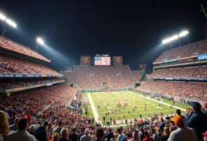 Fans cheering during the Notre Dame vs Texas A&M football game