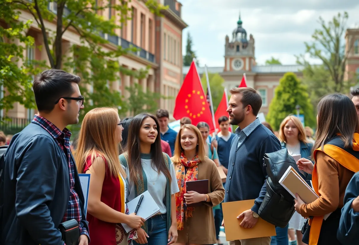 Students and faculty gathering at Texas A&M University