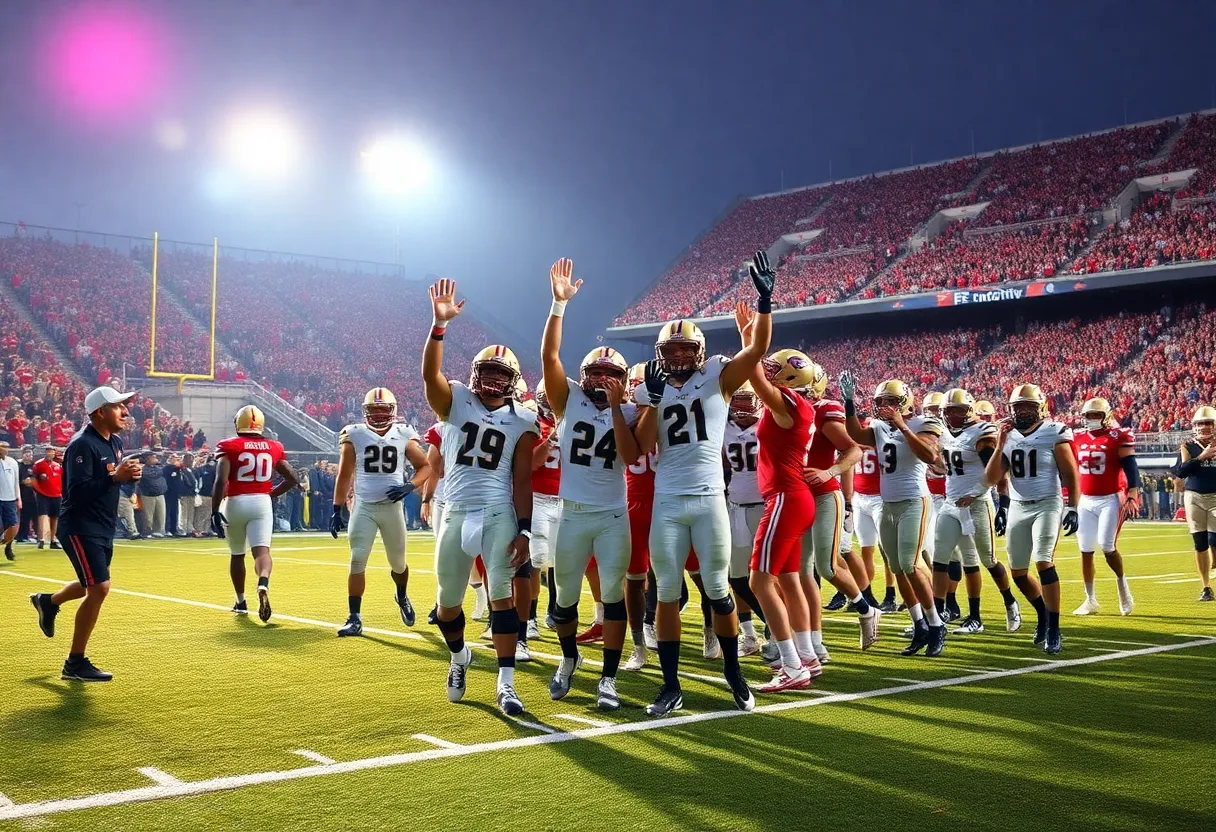 Texas A&M Aggies football team celebrating