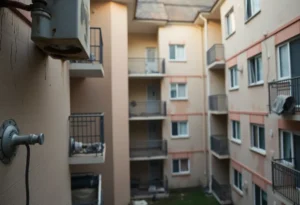 An image showing dirty and unkempt apartment conditions at housing for Texas A&M students.