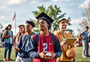 Collegiate athletes from Texas A&M showcasing their brands and community efforts.