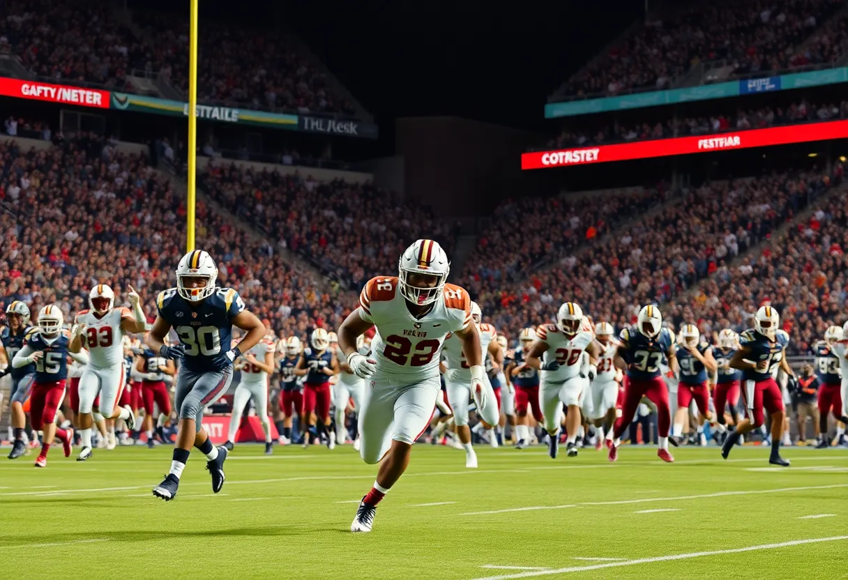 Texas A&M football team playing against Auburn