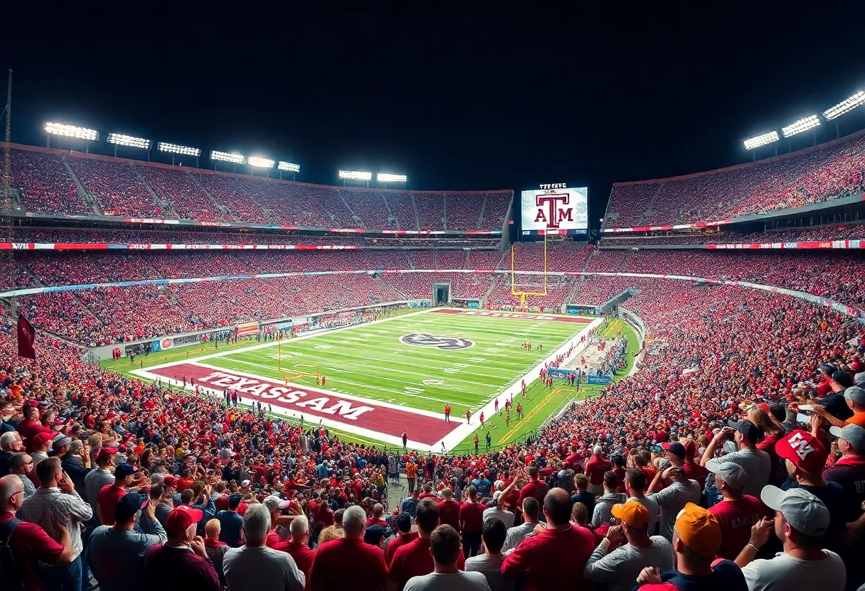 Texas A&M football fans during a game