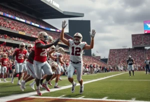 Texas A&M football team in action during the season opener against UTSA.