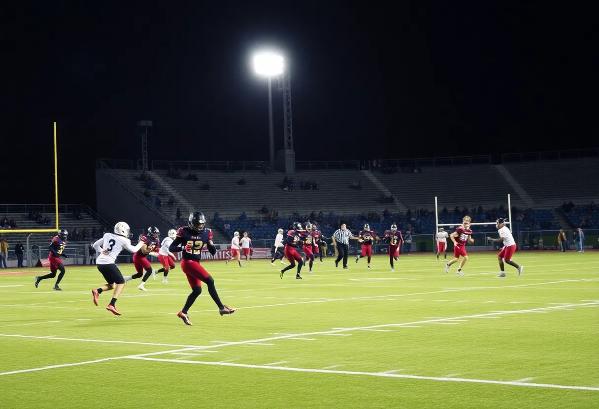 Texas A&M players celebrating a touchdown during the game against Utah State