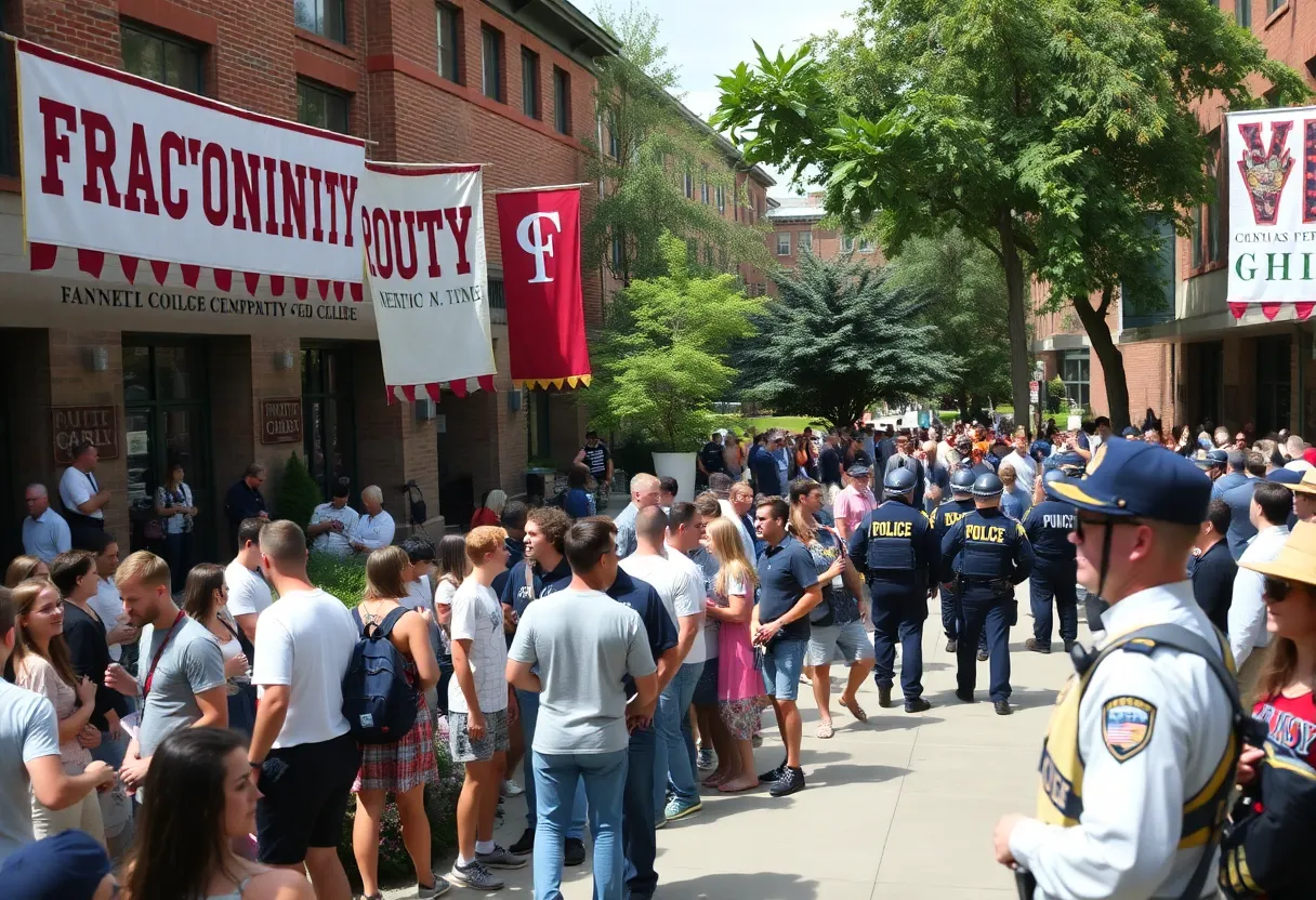 College students gathering at Texas A&M fraternity parties