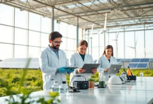 Researchers collaborating on renewable energy technologies at Texas A&M University