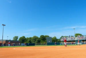 Texas A&M softball players preparing for a game at Davis Diamond