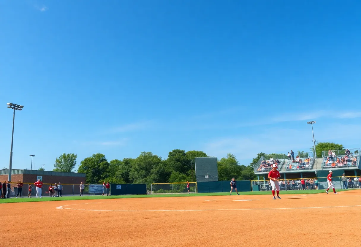 Texas A&M softball players preparing for a game at Davis Diamond