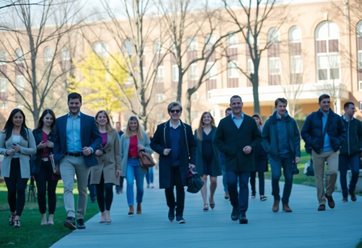 An image of Texas A&M University campus during a leadership transition