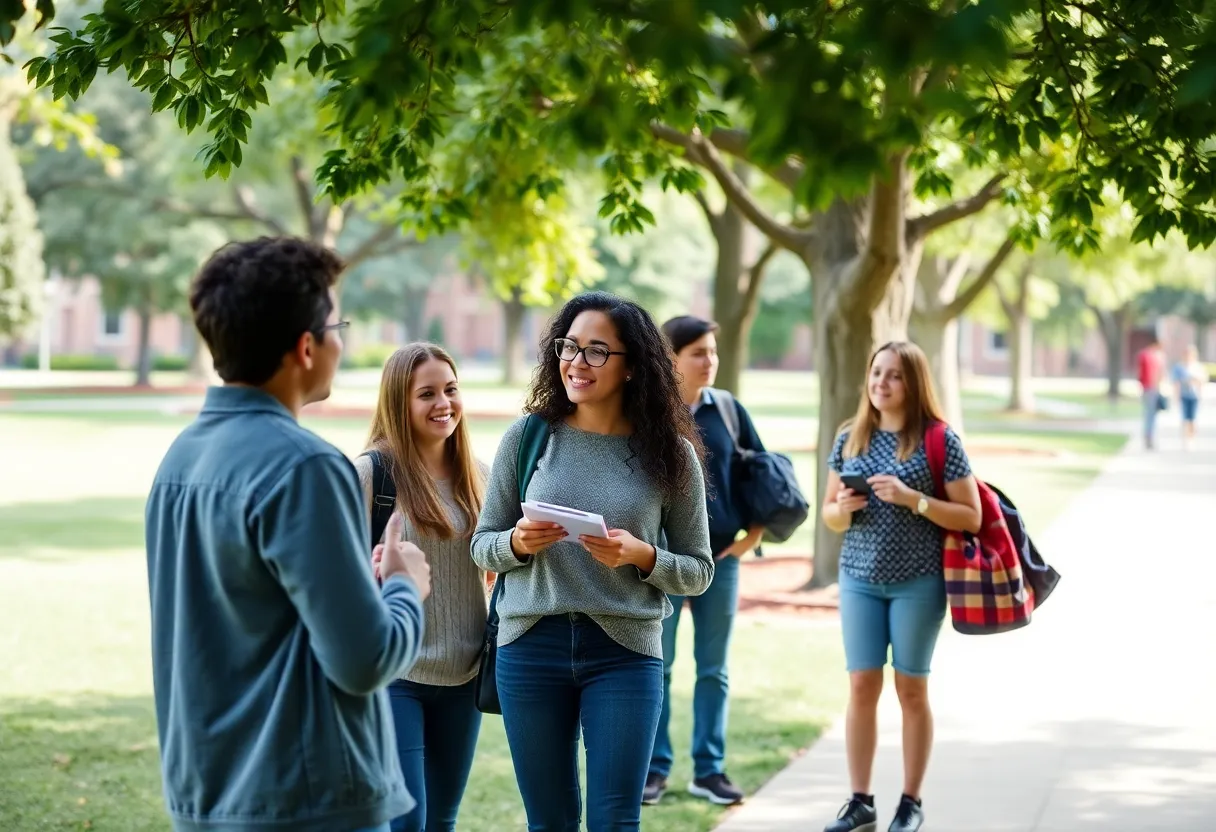 Students on Texas A&M University campus