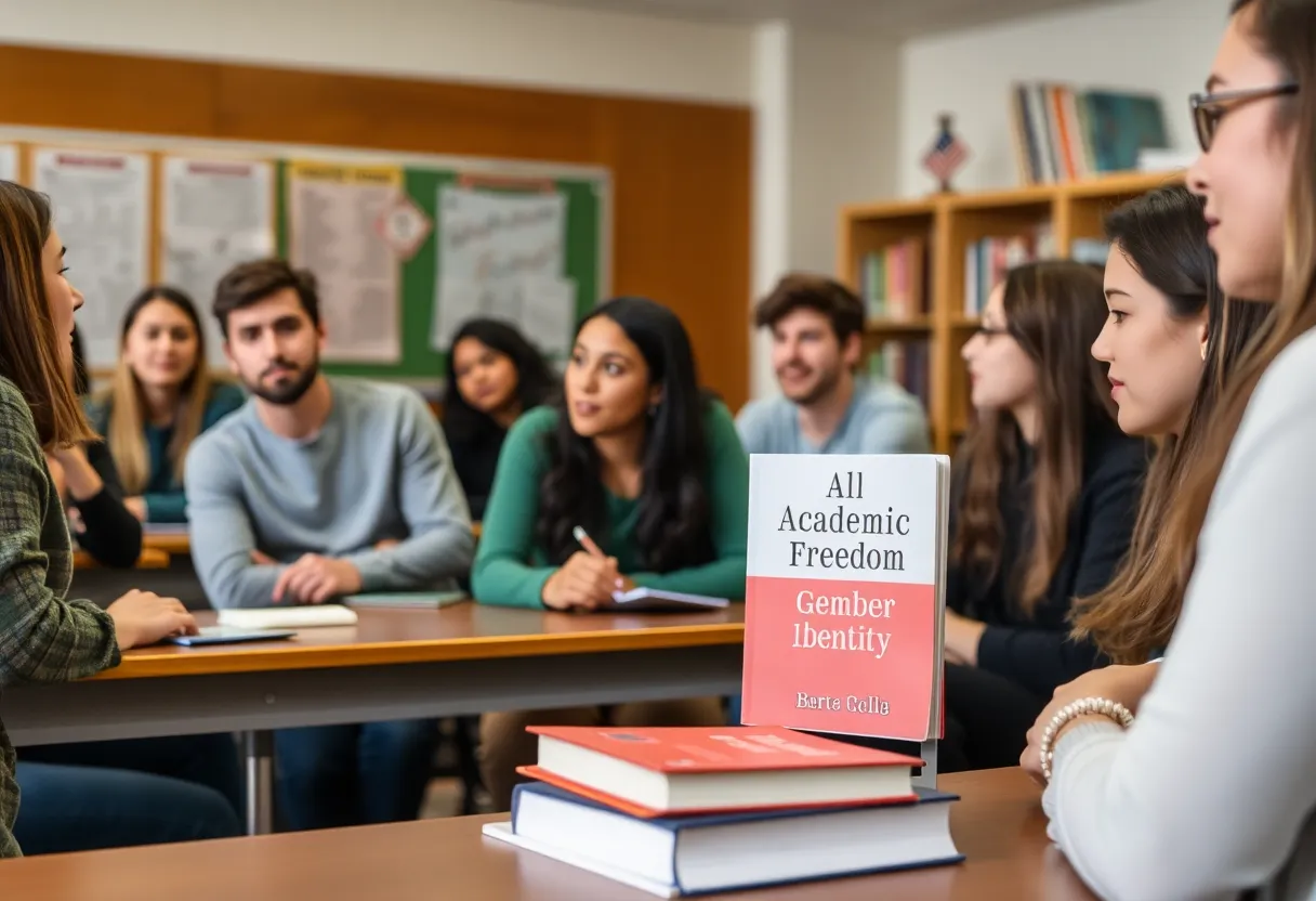 Students participating in a classroom discussion on gender identity