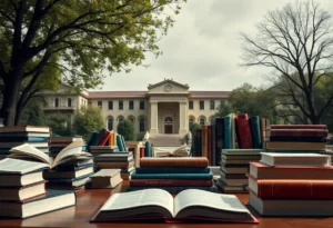 Artistic depiction of Texas A&M University reflecting a leadership change scenario