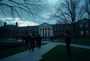 University campus with heightened security after shooting incident