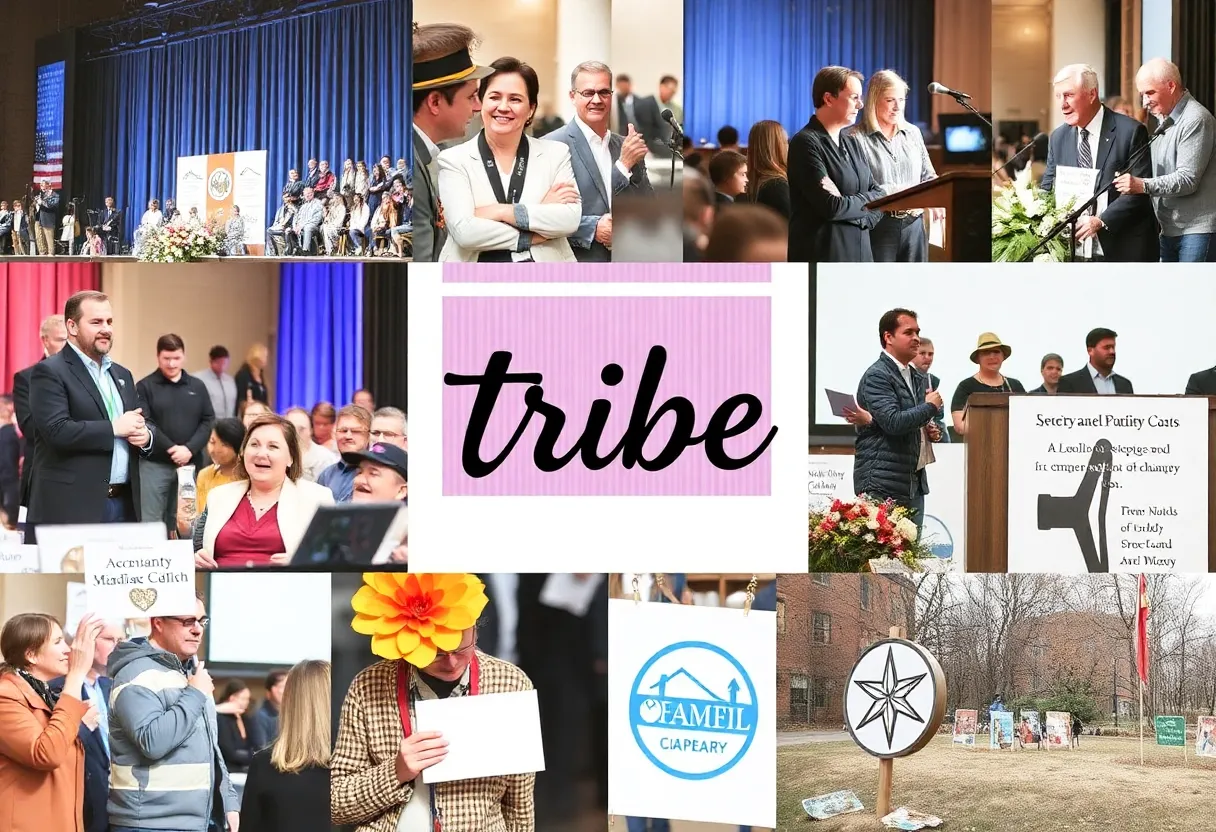 A collage displaying memorial tributes to notable community figures