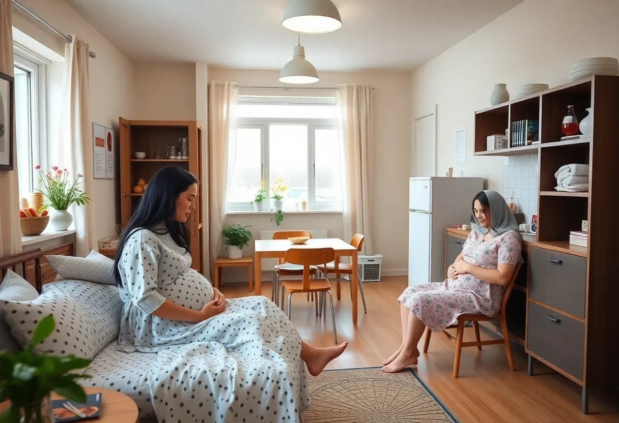Interior of Ally's House maternity home with communal facilities