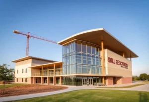 Construction site of the Aplin Center at Texas A&M University