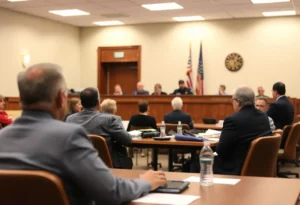 City council members in discussion during a budget meeting