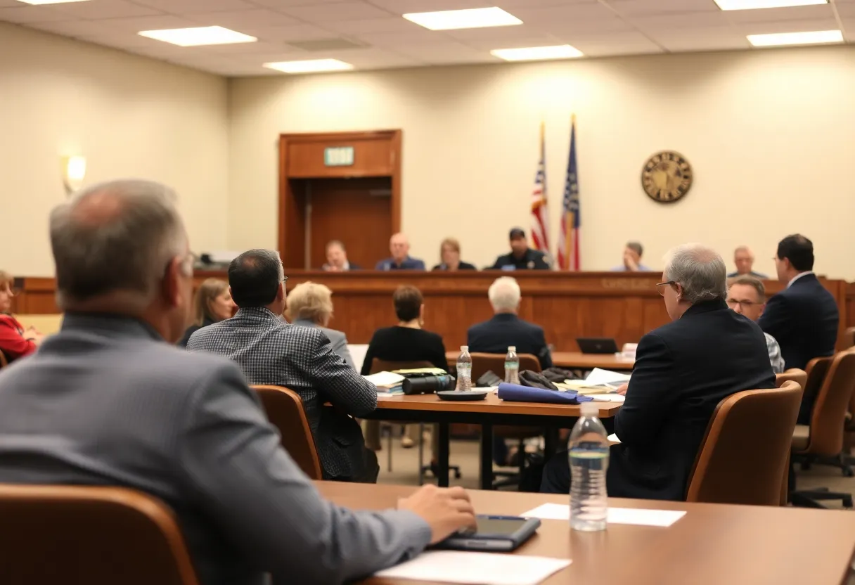 City council members in discussion during a budget meeting