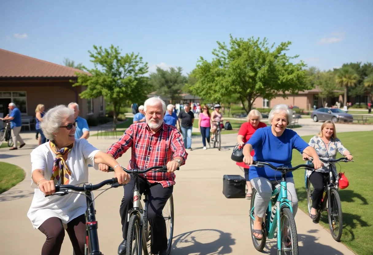 Retirees enjoying community activities in College Station
