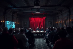 Attendees at a far-right conference in an unconventional venue