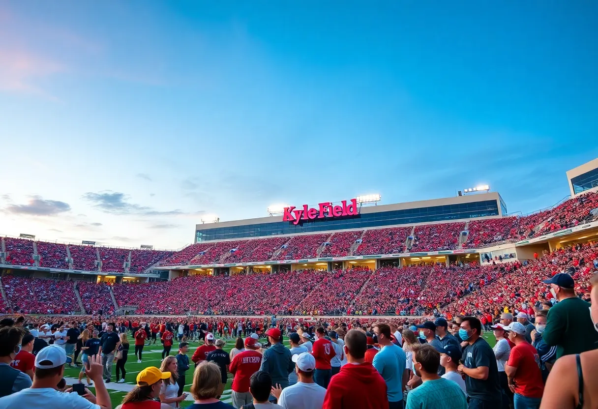 Fans cheering during the Florida Gators vs Texas A&M Aggies game at Kyle Field