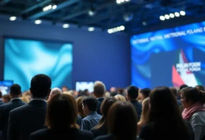 Participants engaged in a serious discussion at a political forum