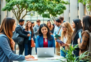 Diverse university employees participating in professional development at Lamar University.