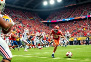 Action shot from the Mississippi State Bulldogs vs Texas A&M football game