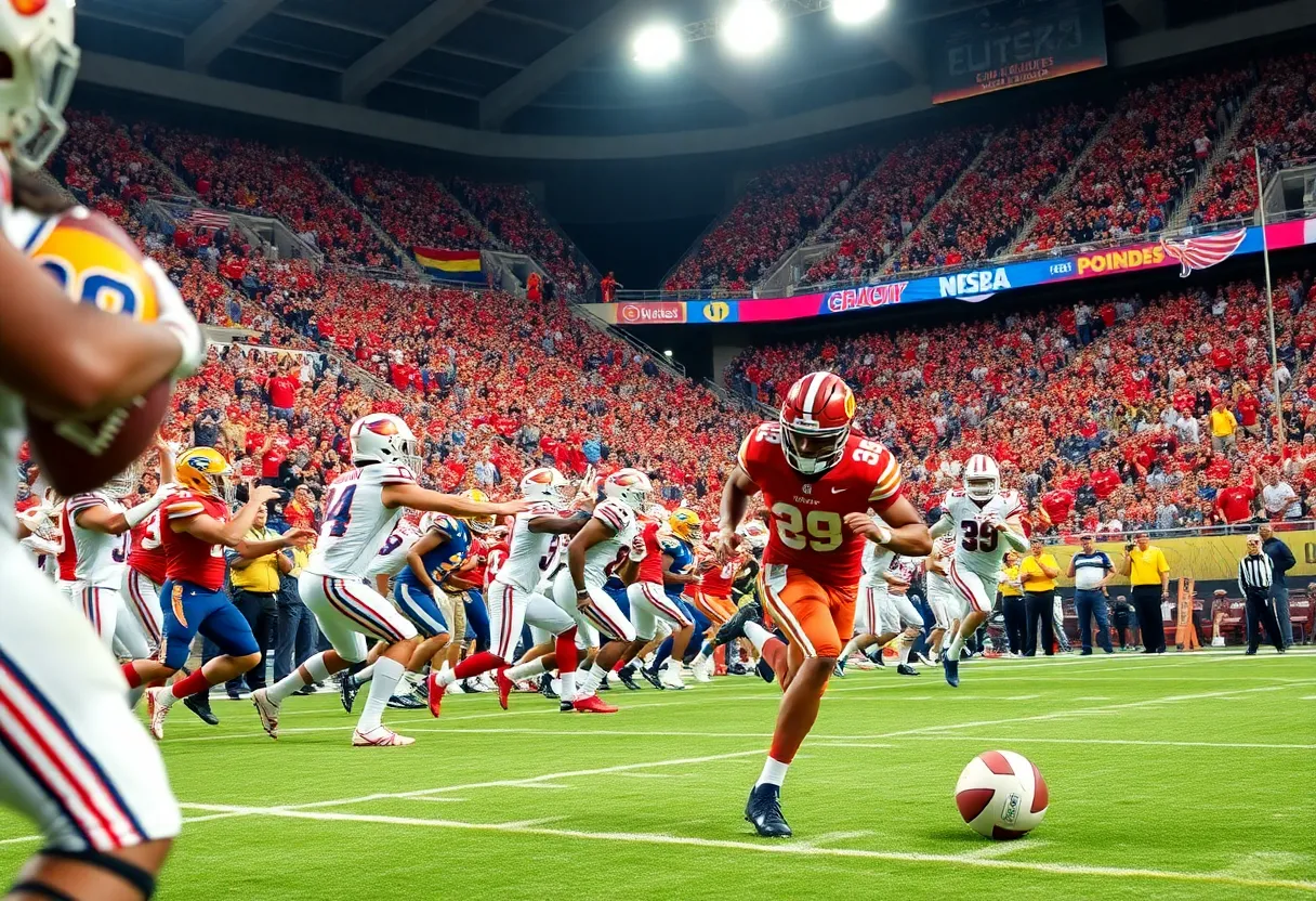 Action shot from the Mississippi State Bulldogs vs Texas A&M football game