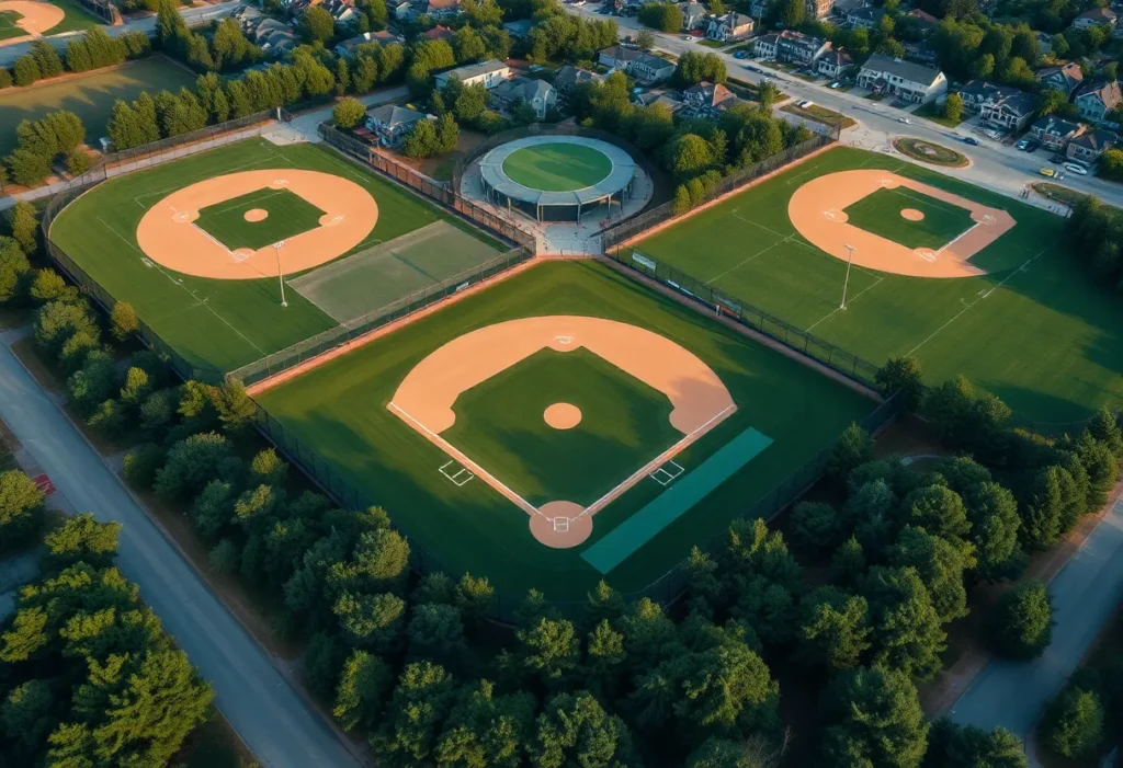 Aerial view of the new baseball complex in College Station, Texas