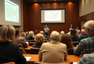 Community members discussing parking issues in a public meeting