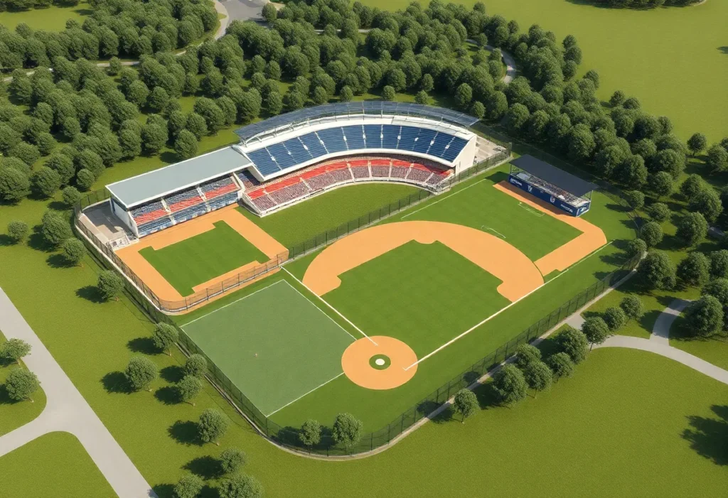 Conceptual image of the Southern Roots Baseball Complex in College Station