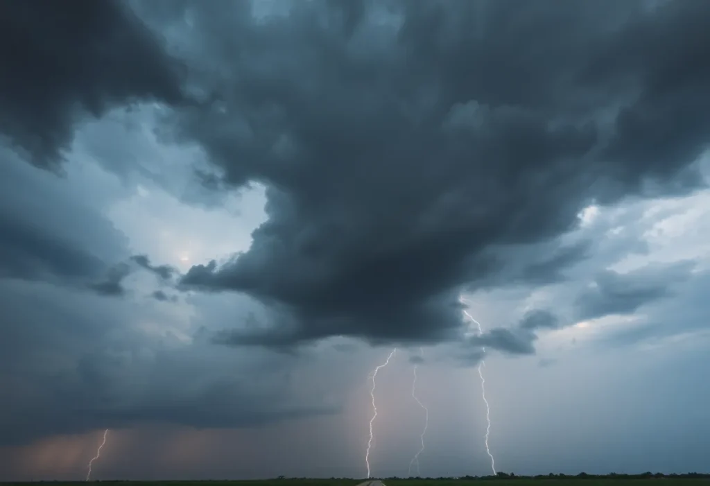 Dramatic storm clouds over Texas sky