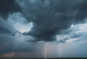 Dramatic storm clouds over Texas sky
