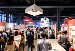 Students presenting innovative architectural designs at the Texas A&M showcase.