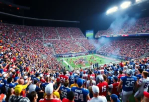 Texas A&M Aggies football fans cheering at Kyle Field