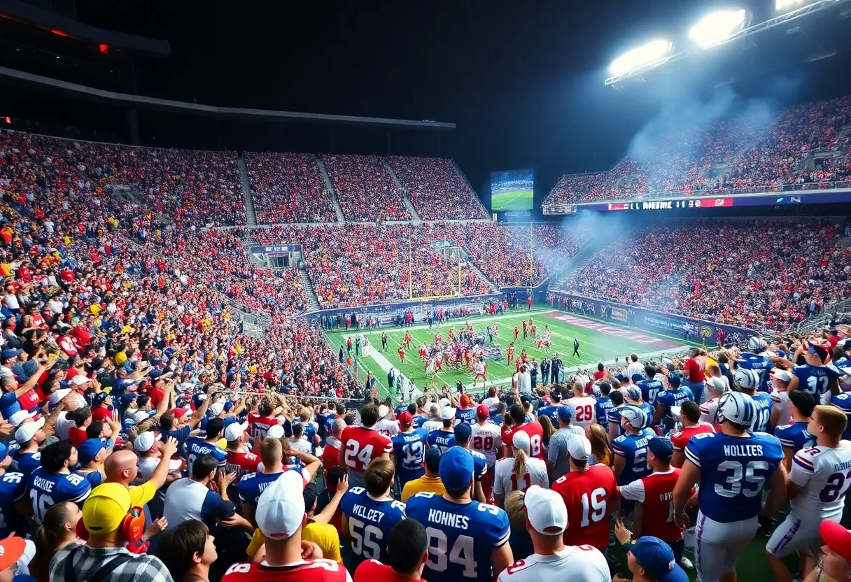 Texas A&M Aggies football fans cheering at Kyle Field
