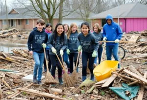 Texas A&M students assisting in flood recovery efforts