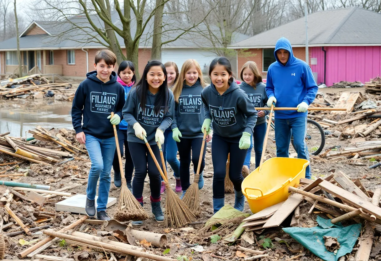 Texas A&M students assisting in flood recovery efforts