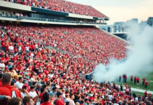 Texas A&M Aggies celebrating their victory over Florida Gators
