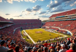 Fans cheering at a Texas A&M football game