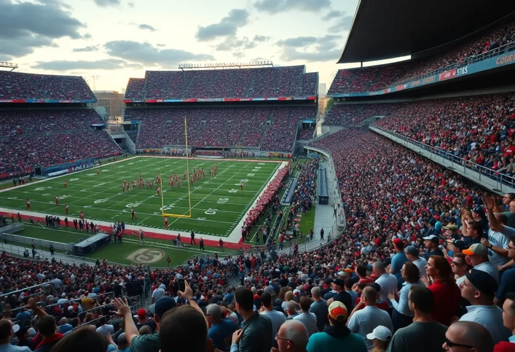 Texas A&M football team playing against Florida in a crowded stadium